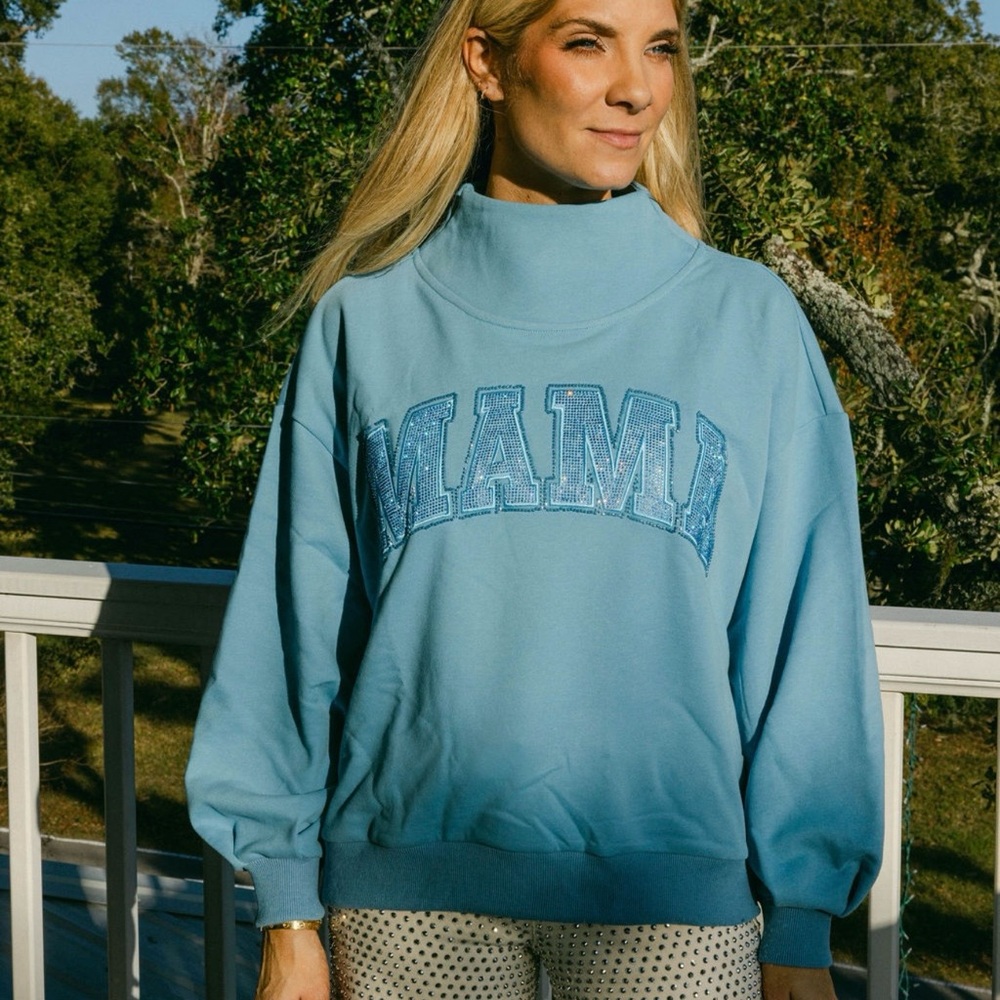 QOS Blue MAMA Women's Sweatshirt